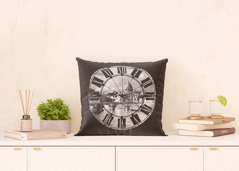 Cushion Rome with Clock, 45 x 45 cm, CN 3604 - Image 6