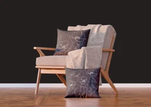 Cushion Peonies Silhouette, 45 x 45 cm, CN 3623 - Image 4