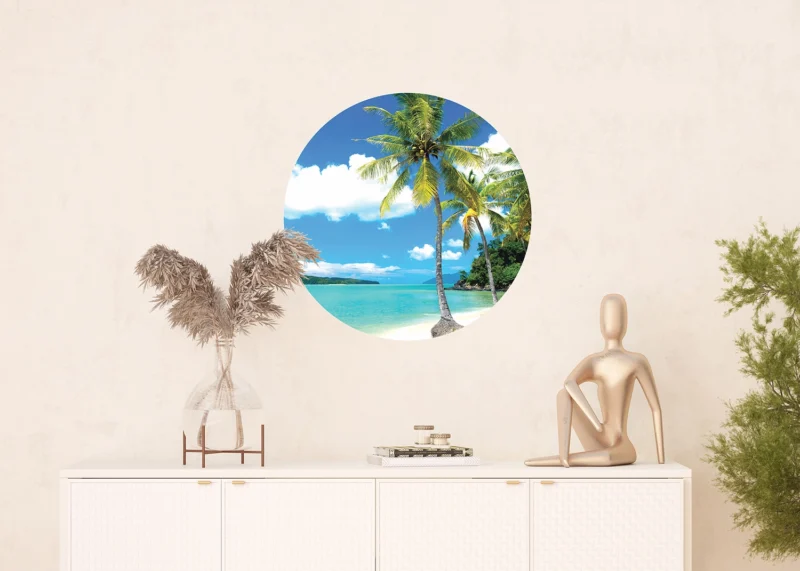 Wall Mural Palms on Beach, 70 x 70 cm, CR 3205 - Image 3