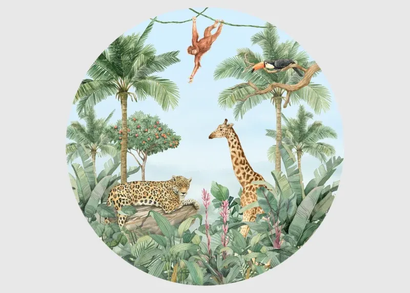 Wall Mural Watercolor Jungle, 70 x 70 cm, CR 3227 - Image 2