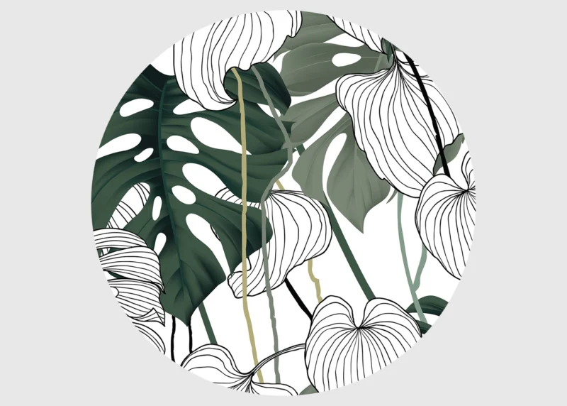 Wall Mural Vector Leaves, 140 x 140 cm, CR 3323 - Image 2