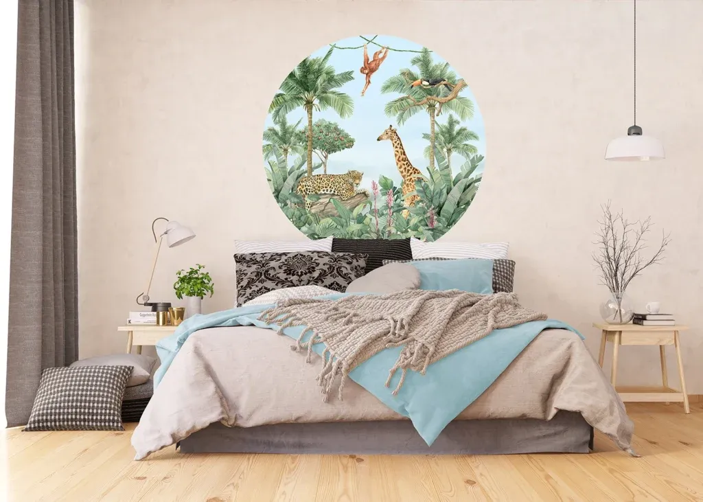 Wall Mural Watercolor Jungle, 140 x 140 cm, CR 3327