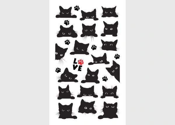 Stickers Cats, 7.5 x 12.3 cm, DKL 350016