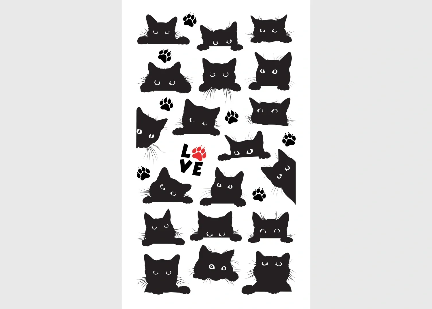 DKL_350016 Stickers Cats, 7.5 x 12.3 cm, DKL 350016