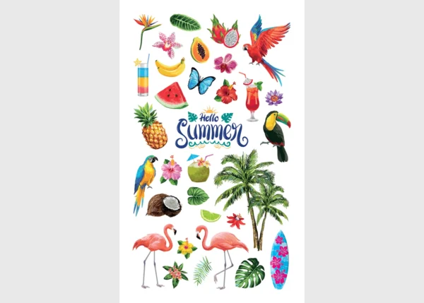 Stickers Summer Vacation, 7.5 x 12.3 cm, DKL 350036