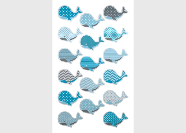 Stickers Whales, 7.5 x 12.3 cm, DKL 350043