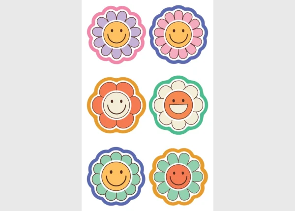 Stickers Flowers, 7.5 x 12.3 cm, DKL 350064
