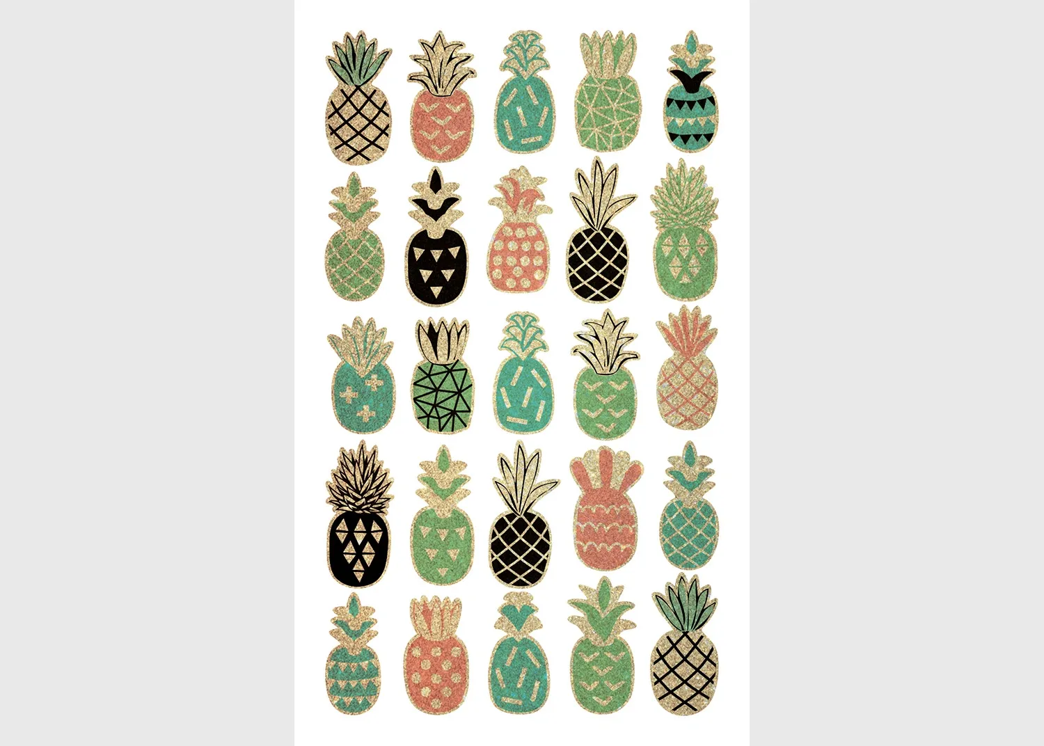 DKL_350065 Stickers Pineapple, 7.5 x 12.3 cm, DKL 350065