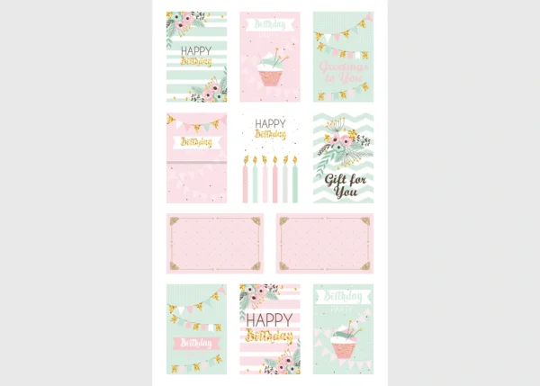 Stickers Happy Birthday, 7.5 x 12.3 cm, DKL 350067