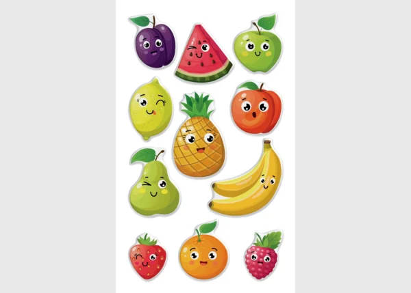 Stickers Fruits, 7.5 x 12.3 cm, DKL 350070