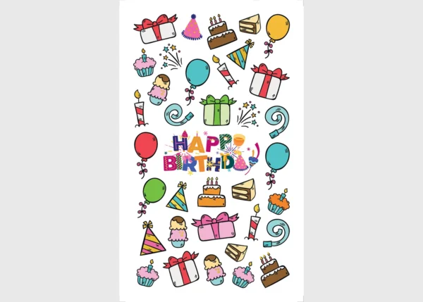 Stickers Happy Birthday, 7.5 x 12.3 cm, DKL 350073