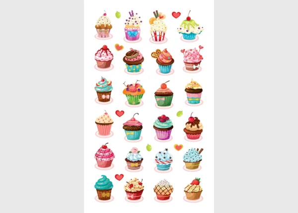 Stickers Cupcakes, 7.5 x 12.3 cm, DKL 350075