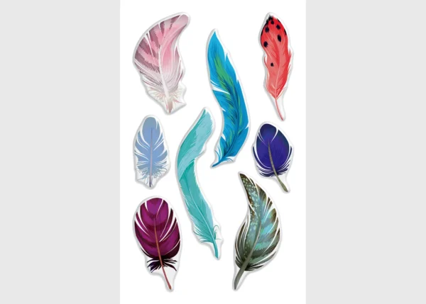 Stickers Feather, 7.5 x 12.3 cm, DKL 350083