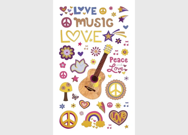 Stickers Love Music, 7.5 x 12.3 cm, DKL 350086