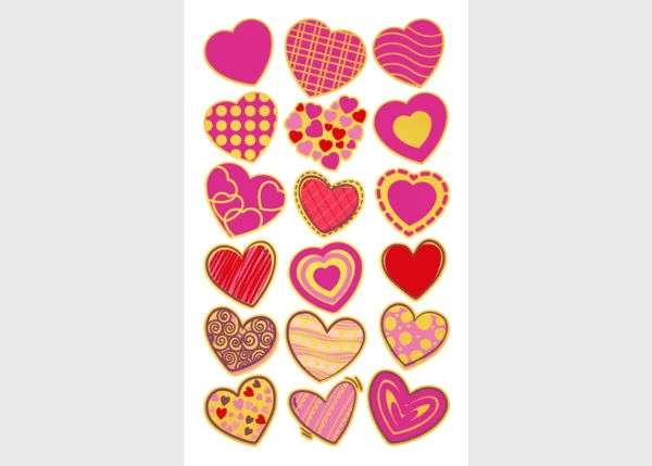Stickers Hearts, 7.5 x 12.3 cm, DKL 350109