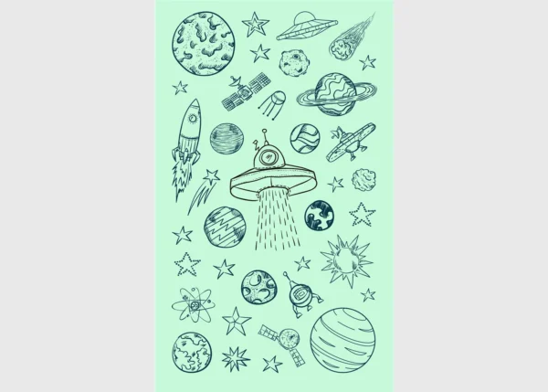 Stickers Cosmos, 7.5 x 12.3 cm, DKL 350119