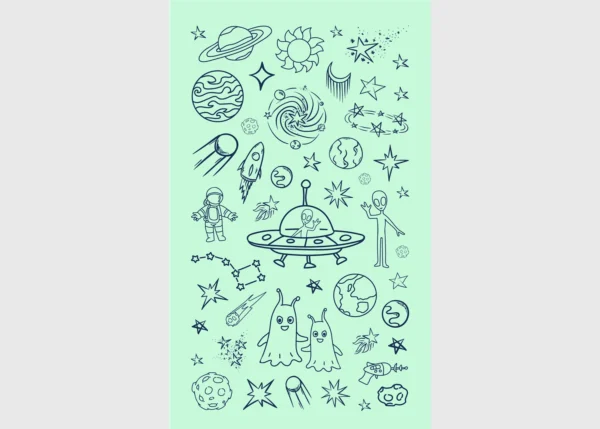 Stickers Cosmos, 7.5 x 12.3 cm, DKL 350120