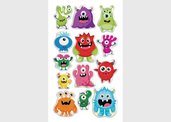 Stickers Monsters, 7.5 x 12.3 cm, DKL 350128