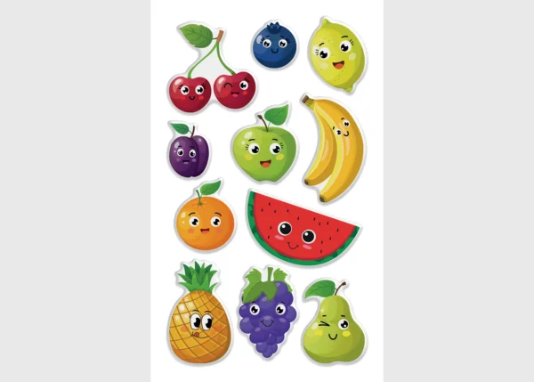 Stickers Fruits, 7.5 x 12.3 cm, DKL 350146