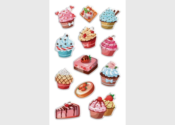 Stickers Cupcakes, 7.5 x 12.3 cm, DKL 350147