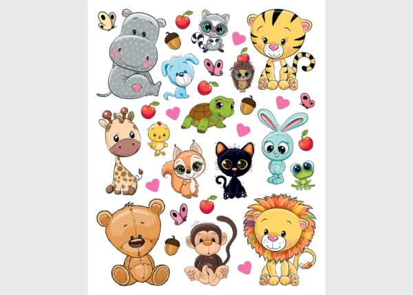 Stickers Animals, 7.5 x 12.3 cm, DKL 350400