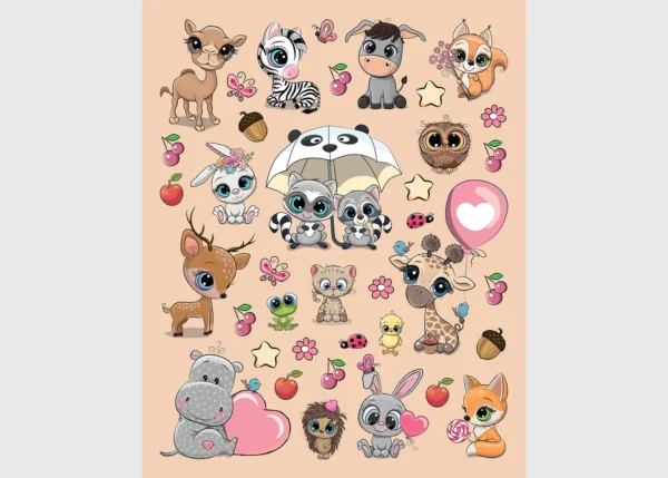Stickers Animals, 7.5 x 12.3 cm, DKL 350401