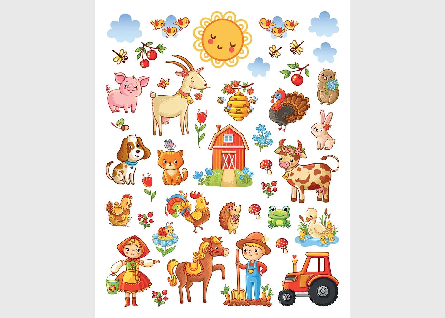 DKL_350404 Stickers Farm, 7.5 x 12.3 cm, DKL 350404