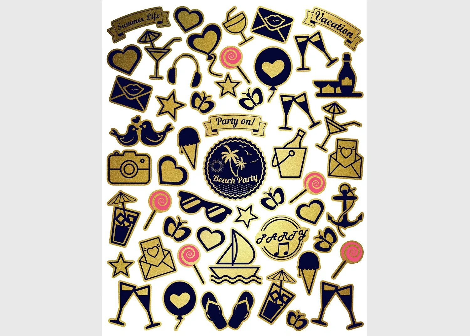 DKL_350415 Stickers Happy Holiday, 7.5 x 12.3 cm, DKL 350415