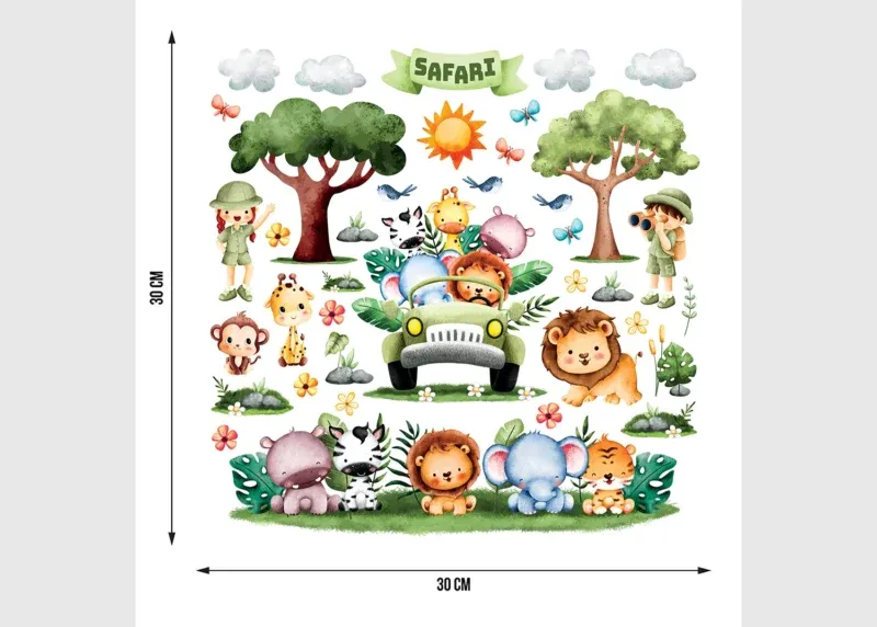 Wall Stickers Safari, 30 x 30 cm, DKS 3917 - Image 5