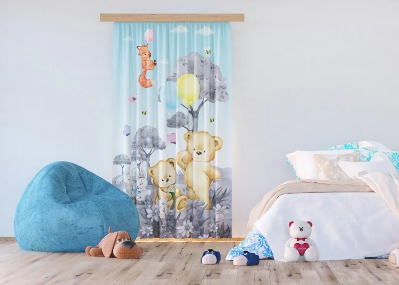 Curtain Cute Bears, 140 x 245 cm, FCSL 7181 - Image 2