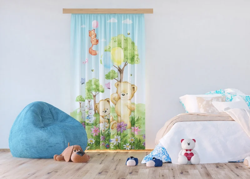 Curtain Cute Bears, 140 x 245 cm, FCSL 7183 - Image 2