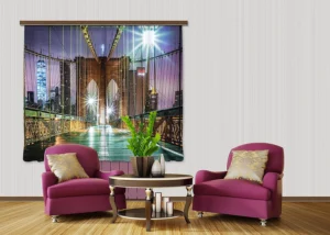 Curtain Manhattan Bridge at Dusk, 180 x 160 cm, FCSXL 4817 - Image 2