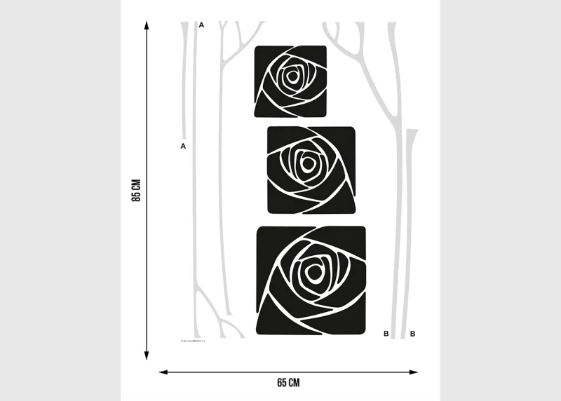 Wall Stickers Roses in the Frame, 65 x 85 cm, FL 0478 - Image 5