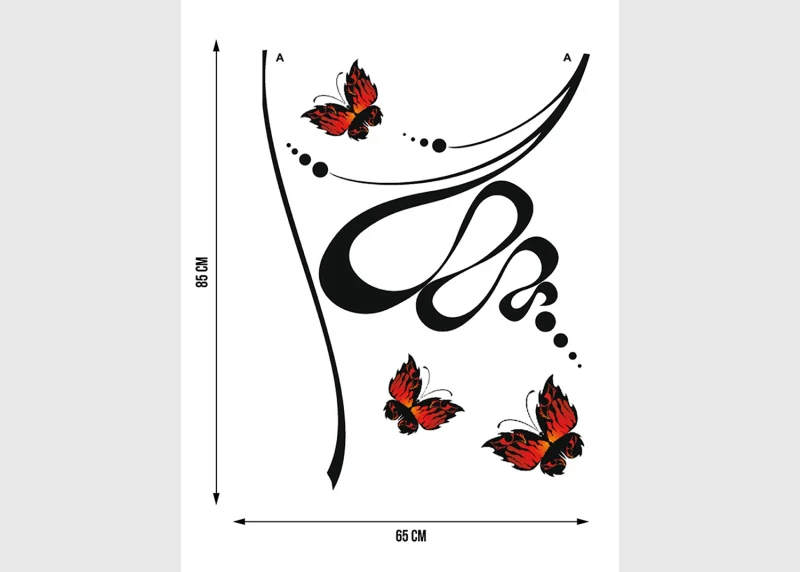 Wall Stickers Abstraction with Butterflies, 65 x 85 cm, FL 0480 - Image 5