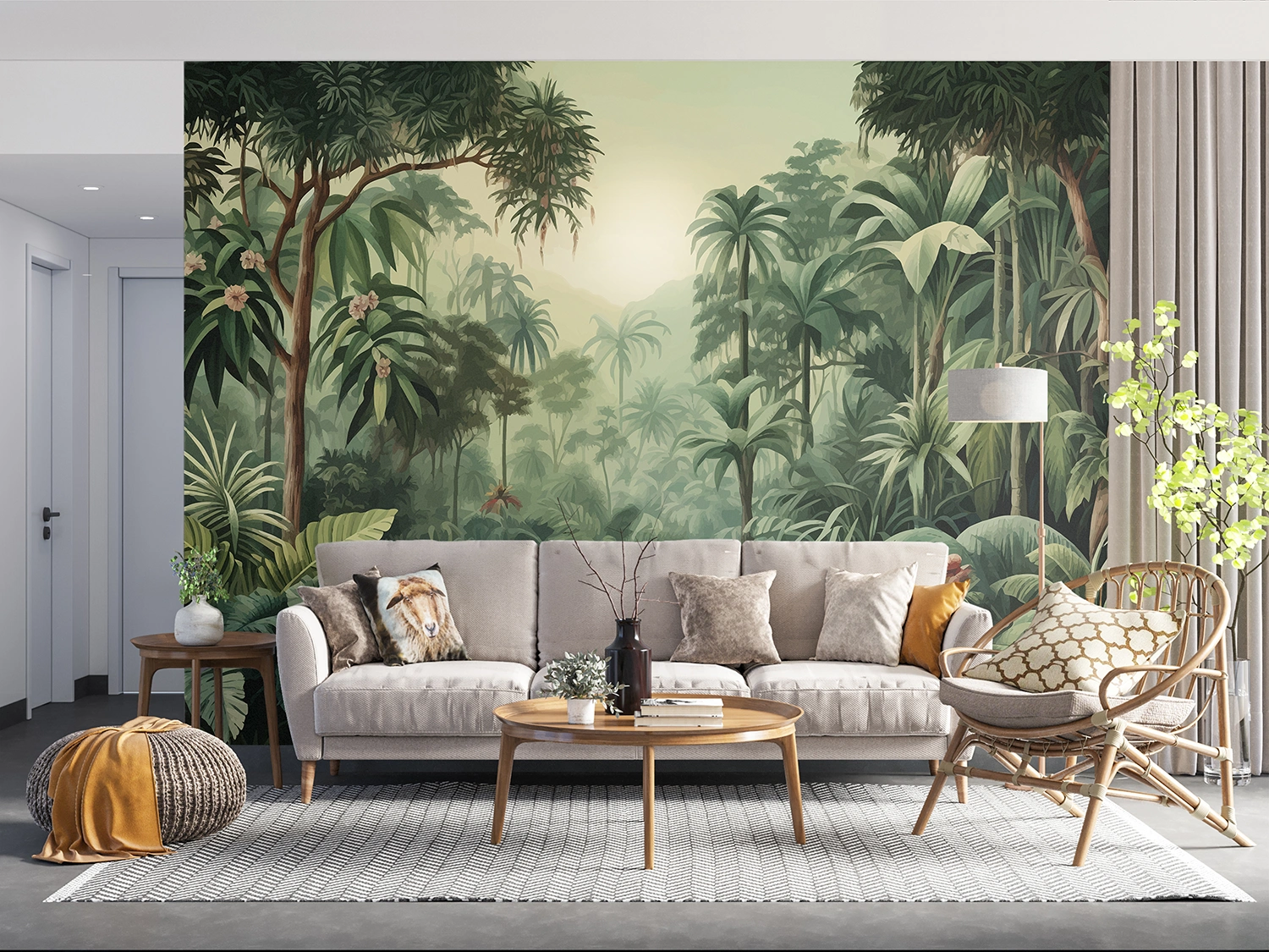 FT5P_352081_INTERIOR_3 Wall Mural Watercolor Jungle, 375 x 270 cm, FT5P 352081