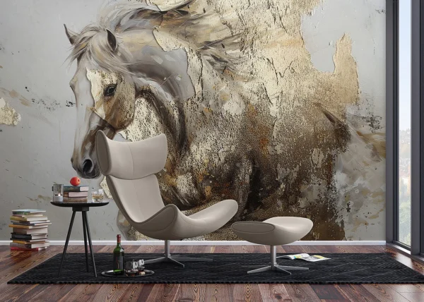 Wall Mural Golden Horse, 375 x 270 cm, FT5P 352061