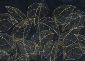 Wall Mural Golden Botanical Lines, 375 x 270 cm, FT5P 352095 - Image 2