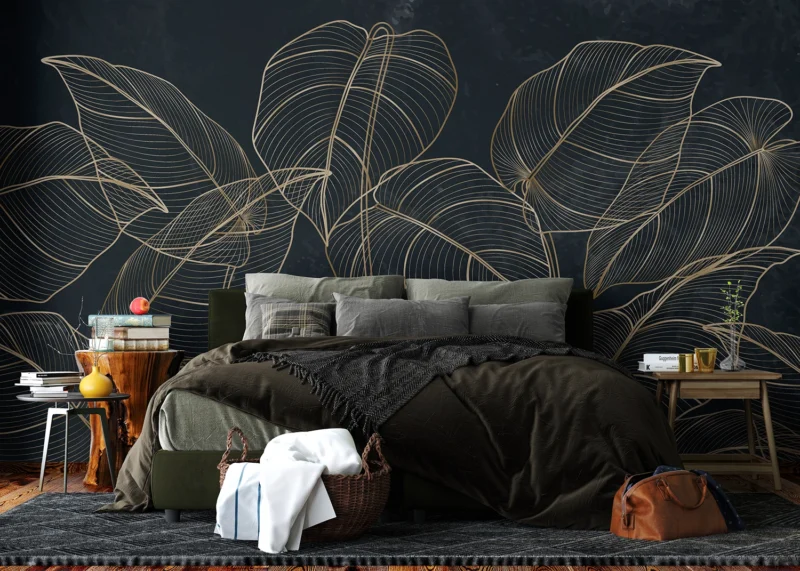 Wall Mural Golden Botanical Lines, 375 x 270 cm, FT5P 352095 - Image 3