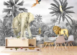 Wall Mural Faded Jungle Elephant, 375 x 270 cm, FT5P 352175 - Image 5