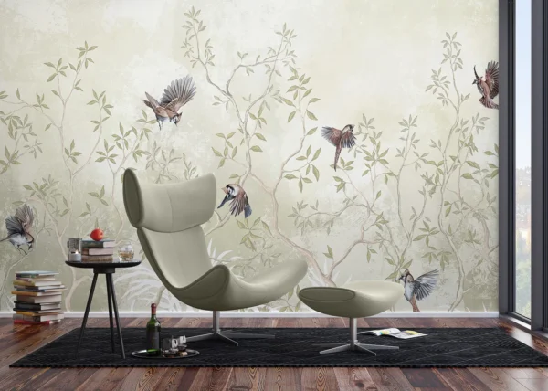Wall Mural Pastel Birds, 375 x 270 cm, FT5P 352233
