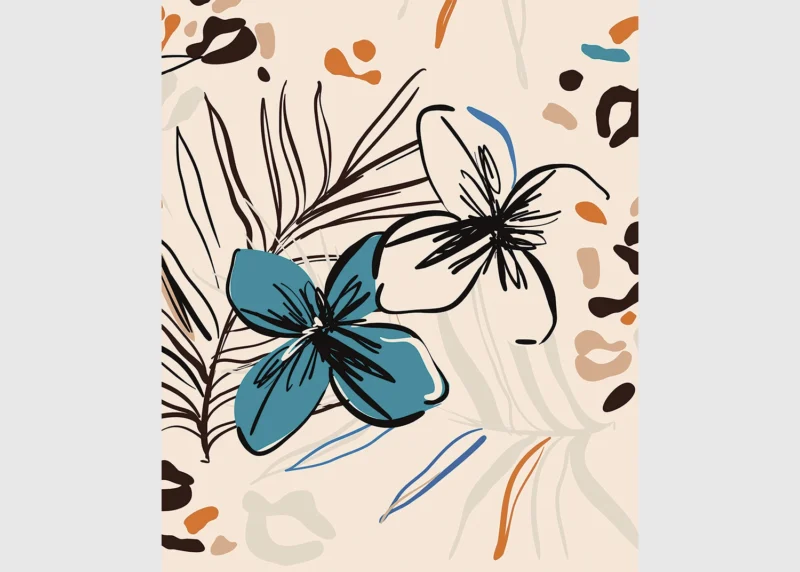 Wall Mural Graphical Florals, 225 x 270 cm, FT3P 5915 - Image 2