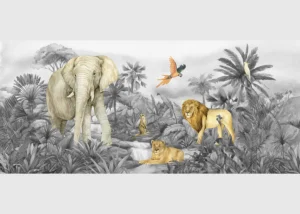 Wall Mural Jungle B/W, 170 x 75 cm, FTDNH 5507 - Image 2