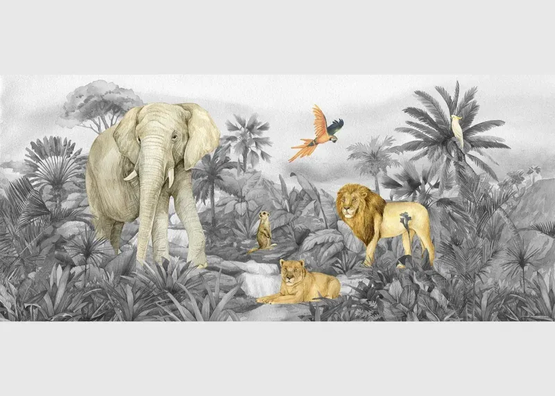 Wall Mural Jungle B/W, 170 x 75 cm, FTDNH 5507 - Image 2