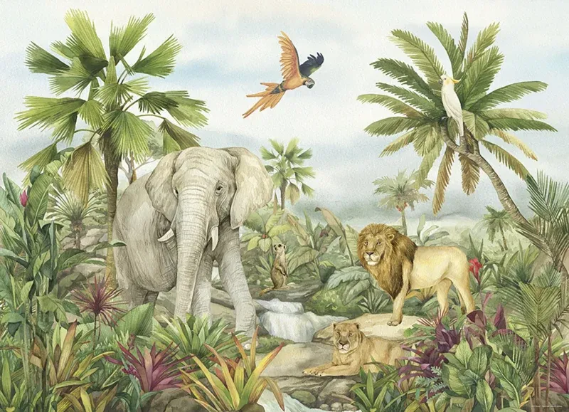 Wall Mural Jungle Elephant, 375 x 270 cm, FT5P 352177 - Image 2