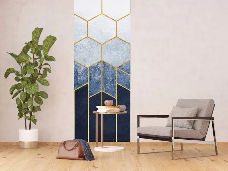 Wall Mural Blue Hexagons, 90 x 270 cm, FTNVL 3725 - Image 5