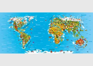 Wall Mural Map, 202 x 90 cm, FTNH 2731 - Image 2