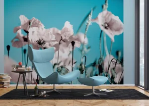 Wall Mural Poppies on Blue, 375 x 270 cm, FTNXXL 0118 - Image 3