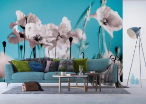 Wall Mural Poppies on Blue, 375 x 270 cm, FTNXXL 0118 - Image 4