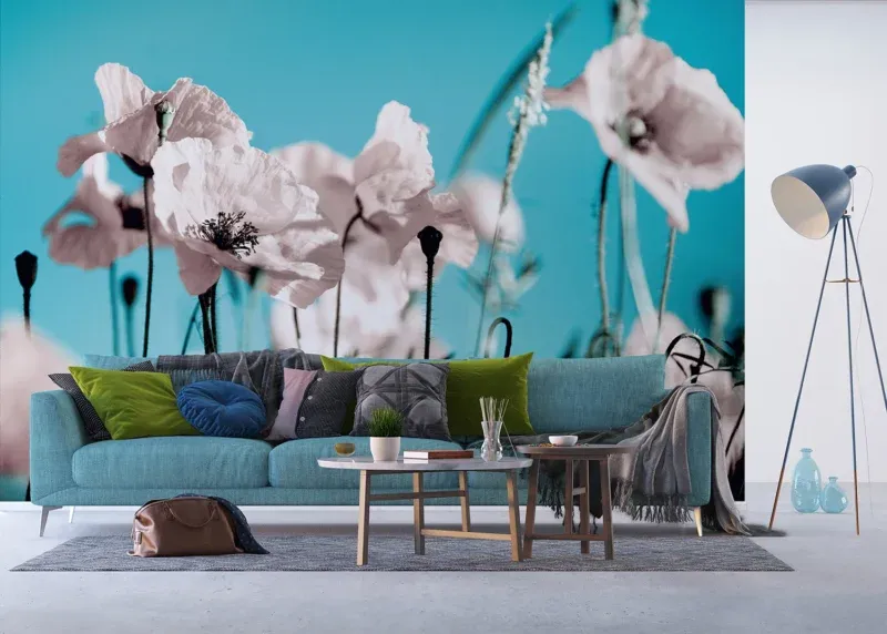 Wall Mural Poppies on Blue, 375 x 270 cm, FTNXXL 0118 - Image 4