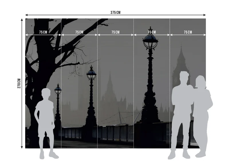 Wall Mural Misty London, 375 x 270 cm, FTNXXL 0307 - Image 7